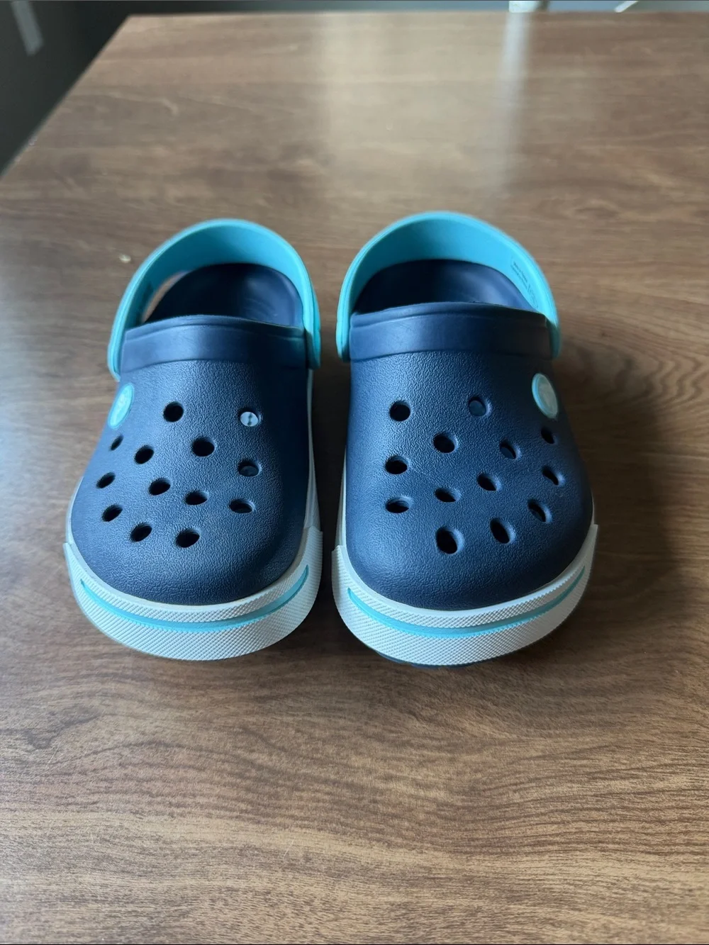 CROCS Kids Navy and Aqua Lightweight Clog Sandals